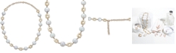 Macy's Cultured Coin Freshwater Pearl (10mm) Collar Necklace in 14k Gold, 14-1/2" + 2" extender